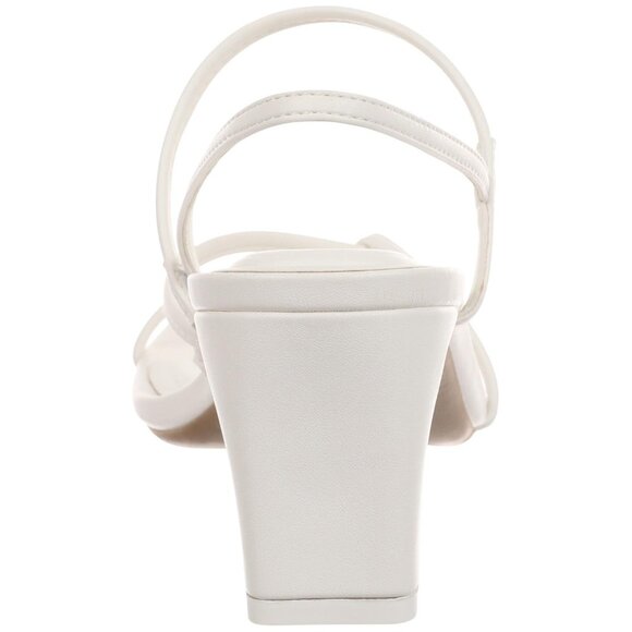 On 34th Womens Cloverr Strappy Block Heels 10018690400 White Smooth 5.5M - Picture 9 of 10